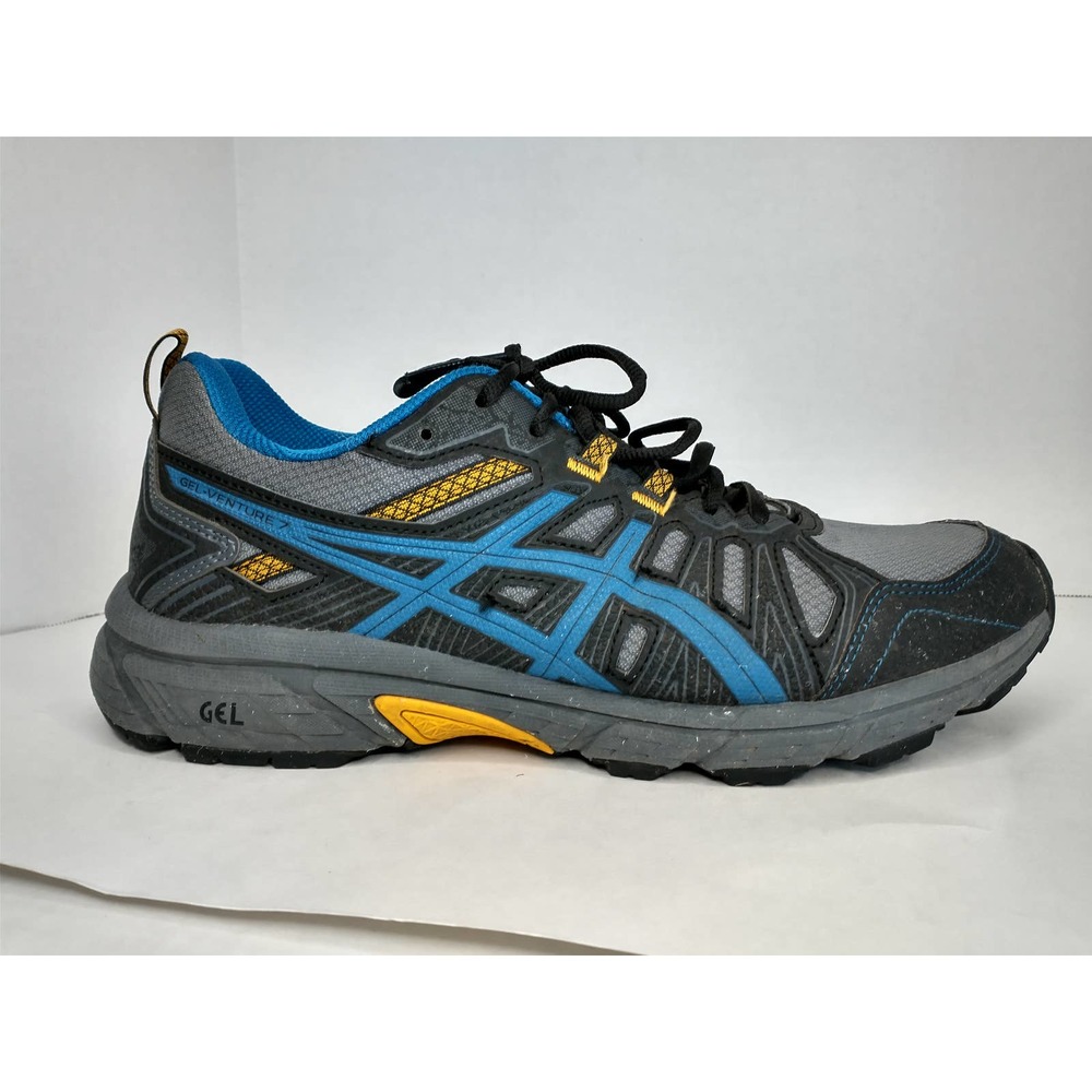 Asics Mens Gel Venture 7 Black Blue orange size 10